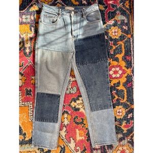 PacSun patchwork high rise mom jeans